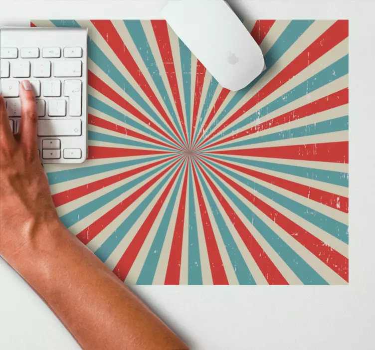 Alfombrilla de ratón texturas Patrón de prelavado retro azul y ro - TenVinilo