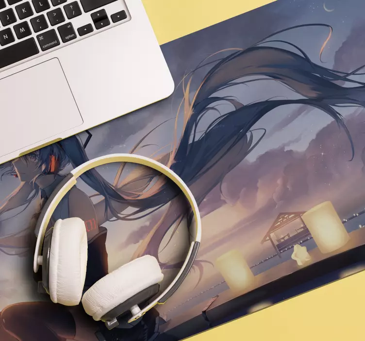 Alfombrilla XXL chica gamer de anime - TenVinilo