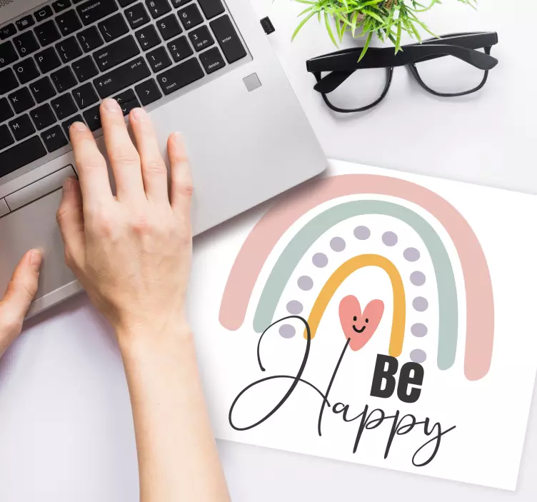 Mouse pad original mensaje de arcoiris colorido - TenVinilo