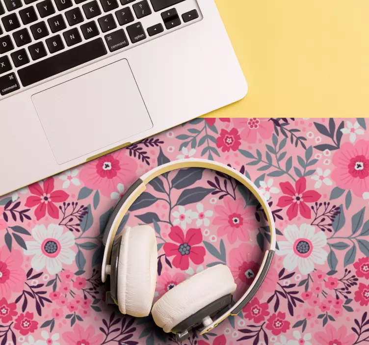 Mouse pad texturas motivo floral rosa - TenVinilo