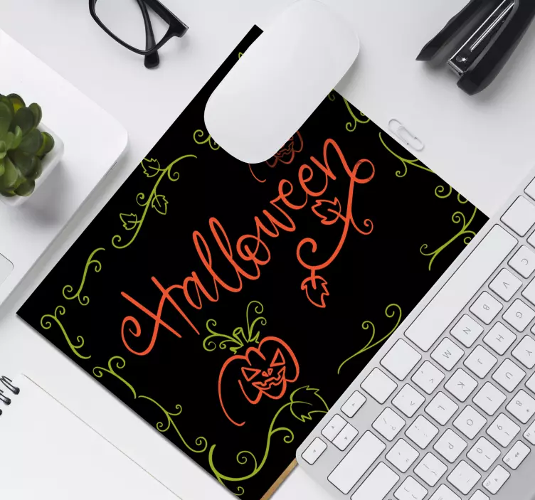Texto de halloween con personajes más alfombrillas de ratón - TenVinilo