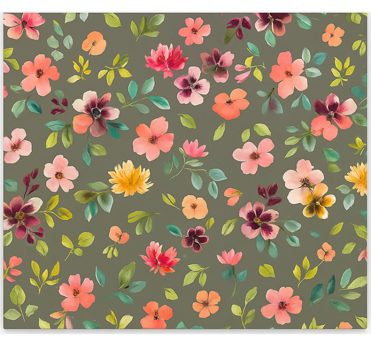 Cortina roller cocina flores de acuarela vibrantes - TenVinilo