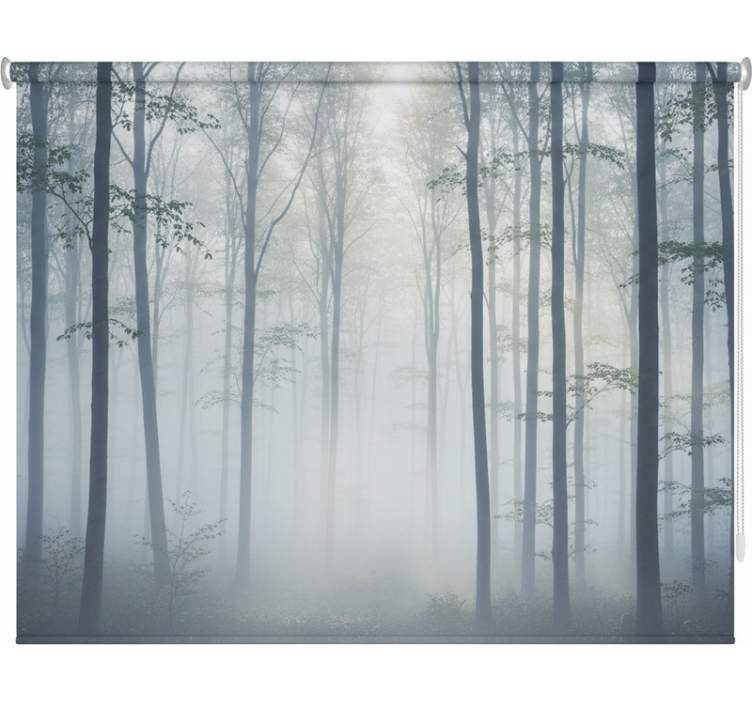 Cortina roller árboles mural de neblina atmosférica - TenVinilo