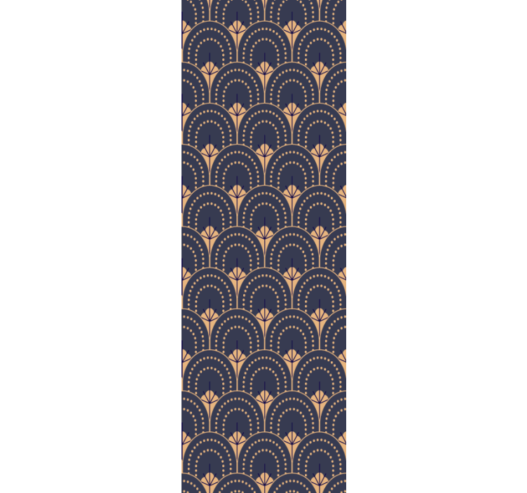 Cortina roller despacho diseño de abanicos ornamentales - TenVinilo