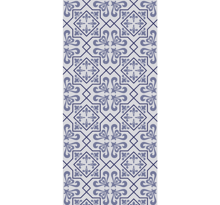 Cortina roller cocina azulejo octogonal azul - TenVinilo