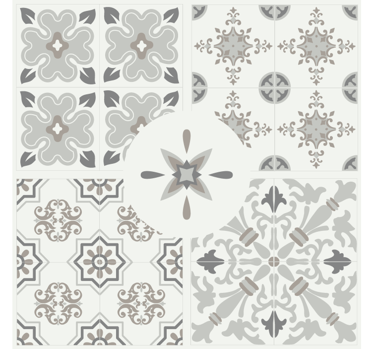 Cortina roller cocina azulejos mosaico gris - TenVinilo
