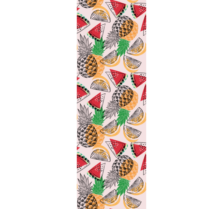 Cortina roller cocina estampado verano piña - TenVinilo