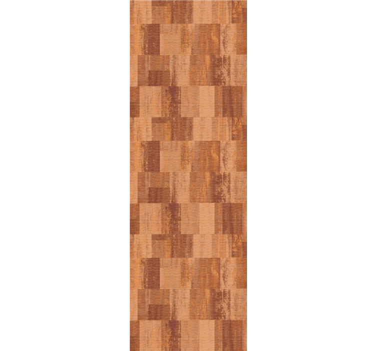 Cortina roller comedor patrón cuadrados terracota - TenVinilo