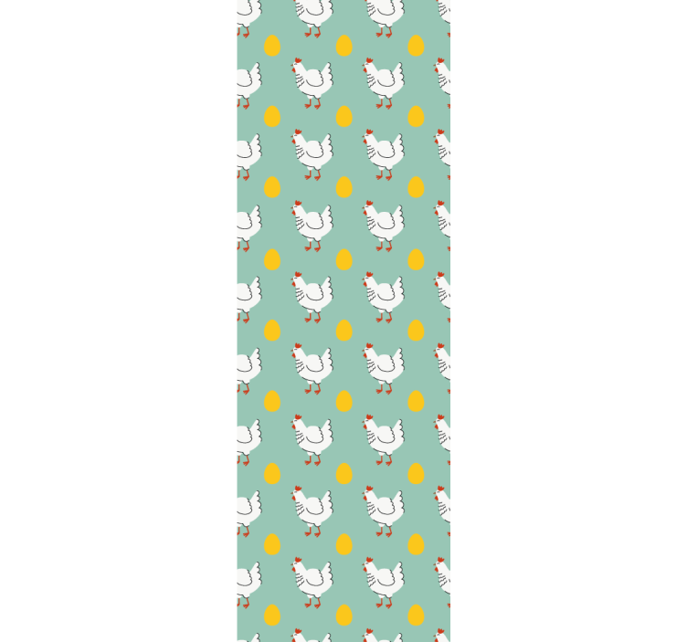 Cortina roller infantil pollito blanco fondo azul - TenVinilo