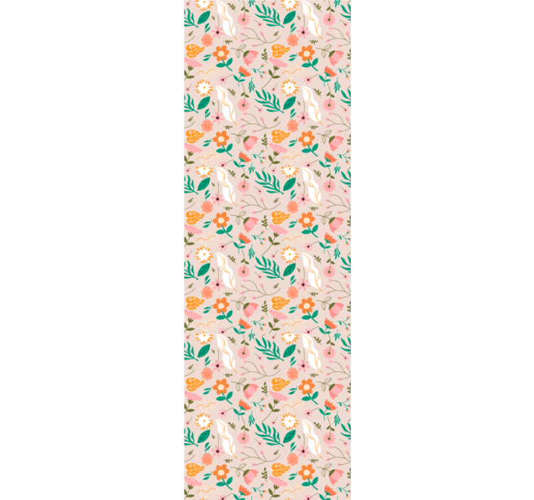 Cortina roller juvenil patrón de flores delicadas pastel - TenVinilo