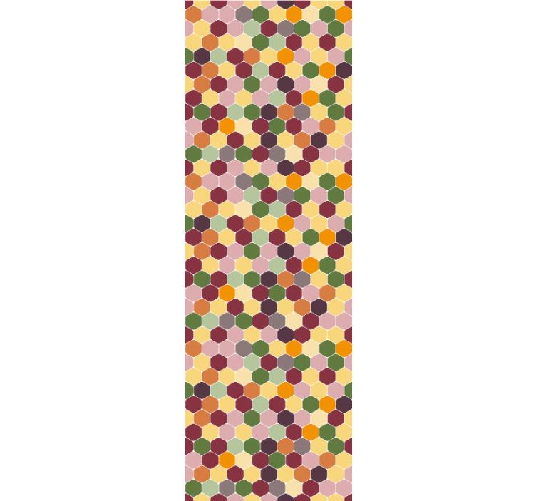 Cortina roller moderno hexágonos coloridos texturizados - TenVinilo