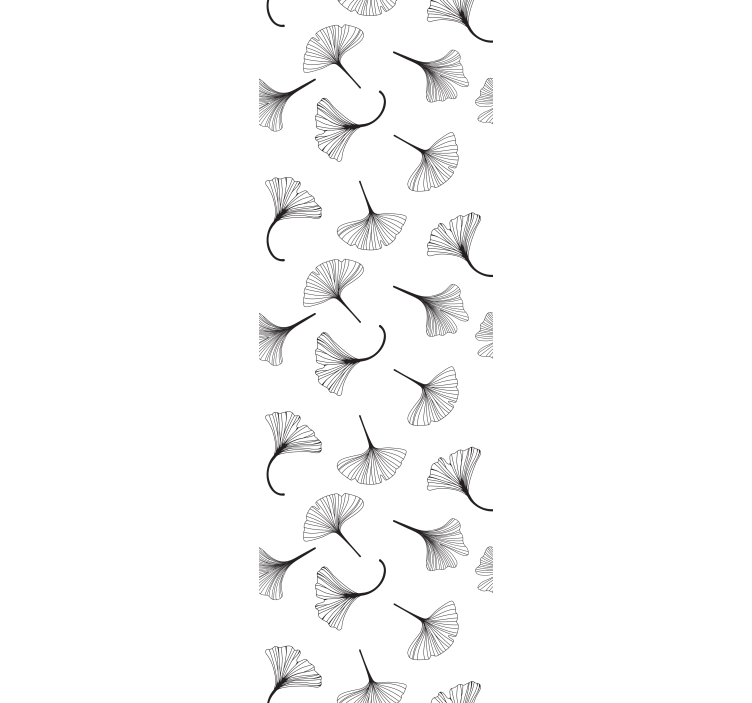 Cortina roller moderno patrón de hojas de ginkgo negro - TenVinilo