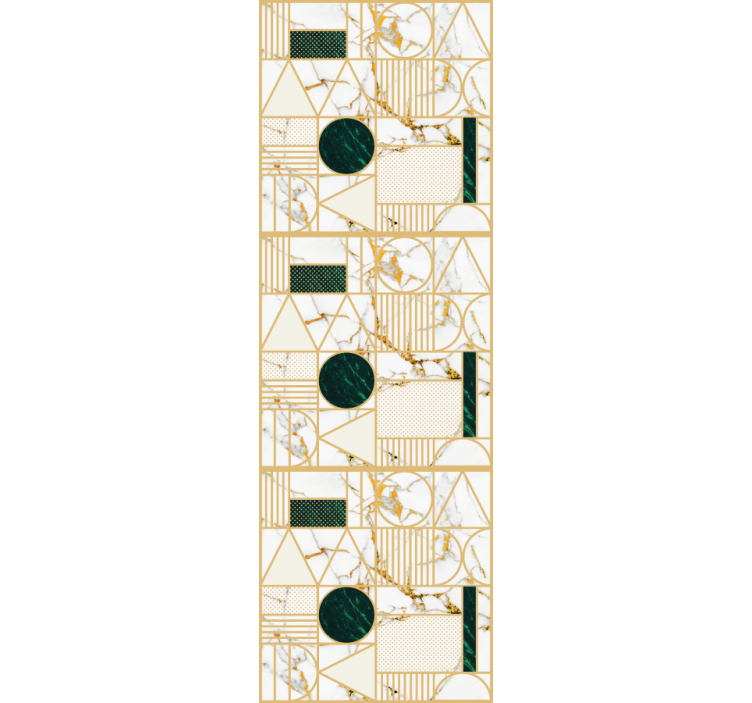 Cortina roller moderno mármol blanco geométrico - TenVinilo