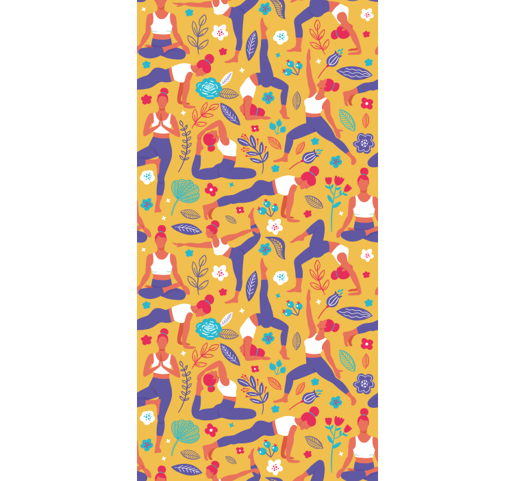 Cortina roller moderno dibujo a mano de yoga - TenVinilo