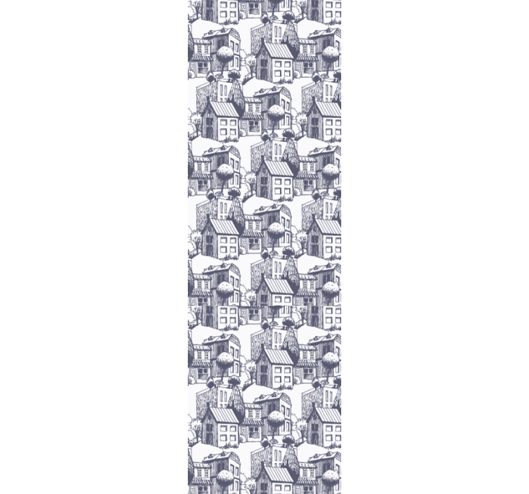 Cortina roller moderno patrón vintage ciudad - TenVinilo