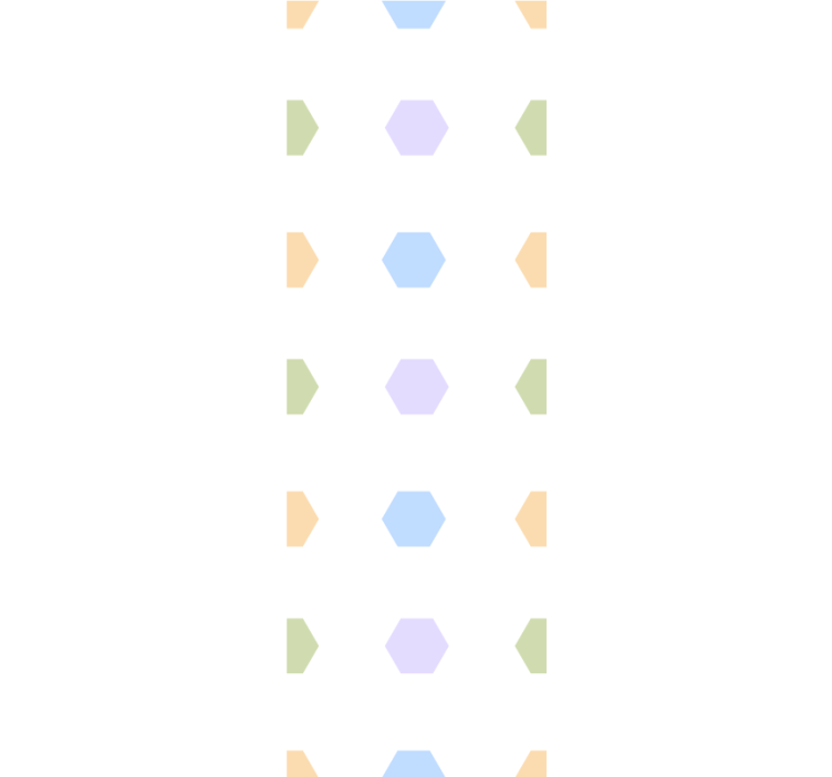 Cortina roller moderno hexágonos multicolores fondo claro - TenVinilo