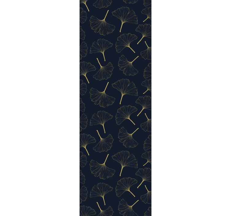 Cortina roller moderno hojas de ginkgo doradas 3d - TenVinilo