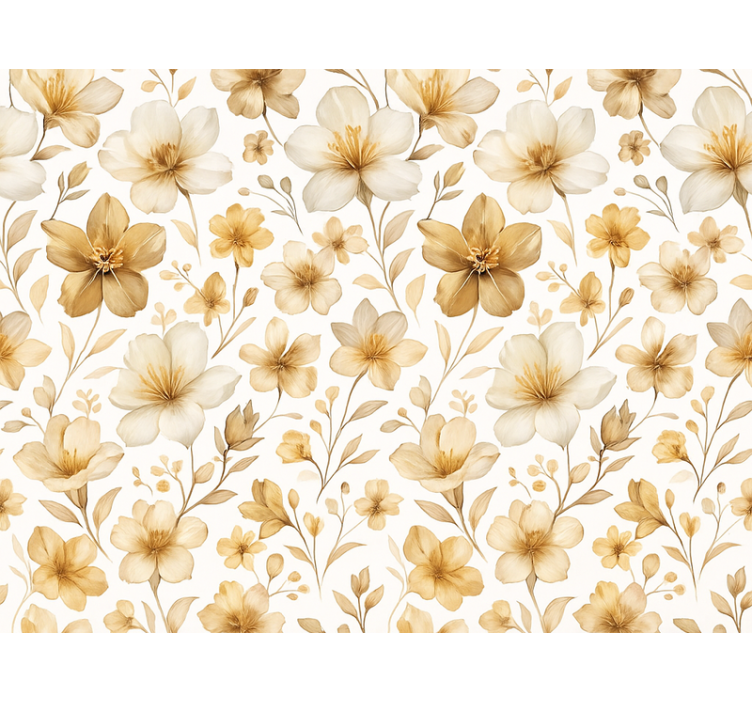 Cortina roller amarilla diseño floral realista - TenVinilo