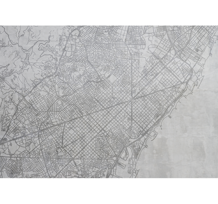 Cortina roller cocina mapa de la ciudad de barcelona - TenVinilo