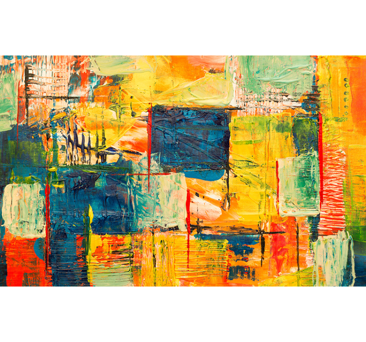 Cortina roller living comedor mosaico colorido - TenVinilo