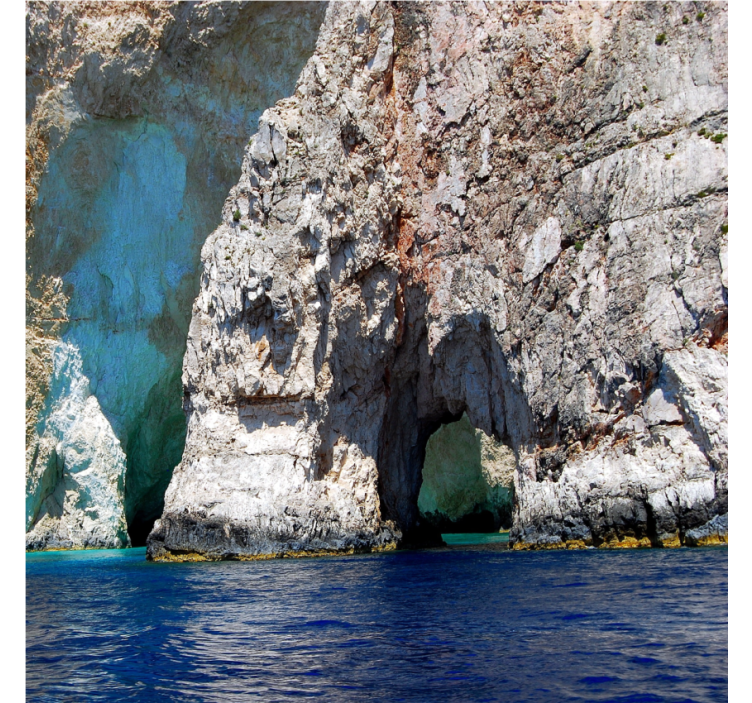 Cortina roller living comedor cueva raj con agua azul - TenVinilo