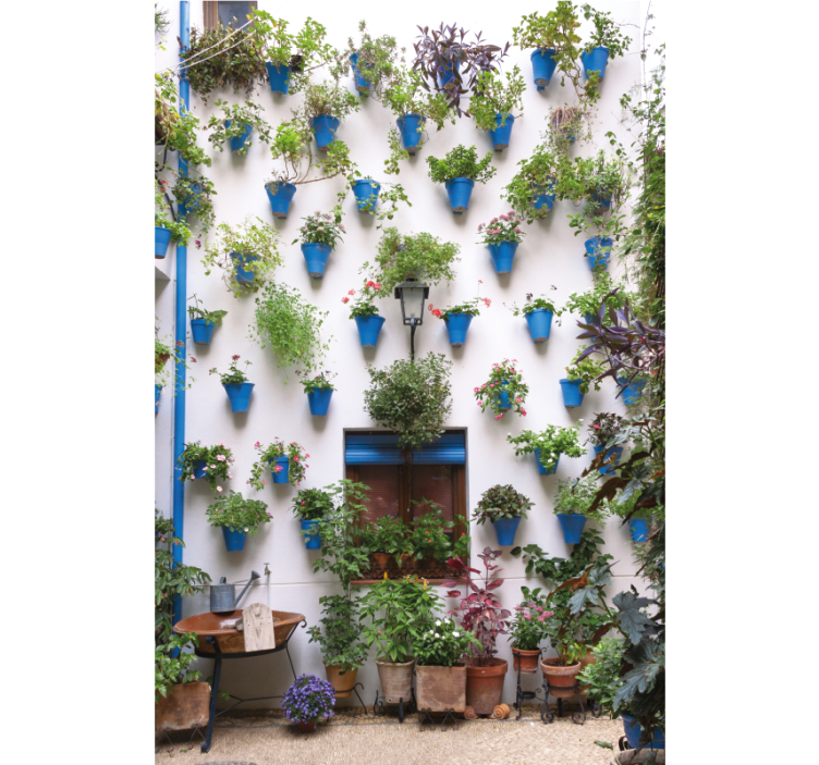 Cortina roller living comedor patio andaluz - TenVinilo