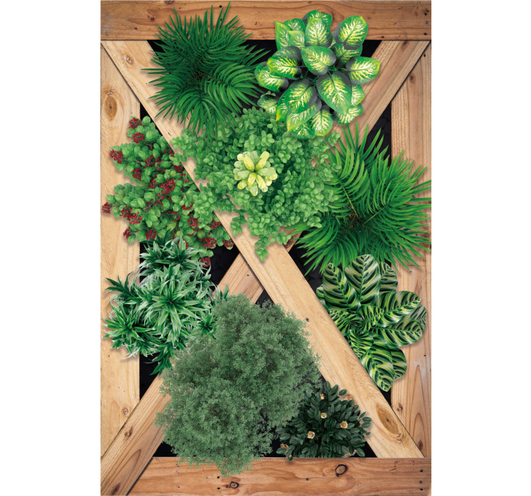 Cortina roller living comedor jardín rústico - TenVinilo