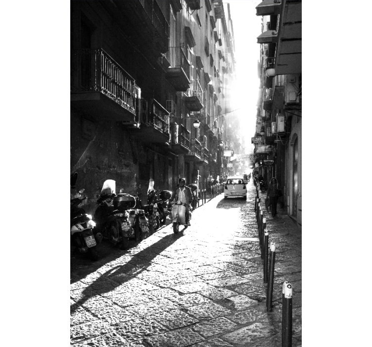 Cortina roller living comedor nápoles vintage - TenVinilo