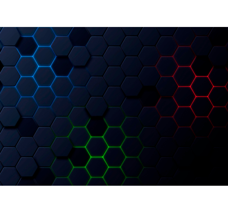 Cortina roller negra patrón hexagonal oscuro 3d - TenVinilo