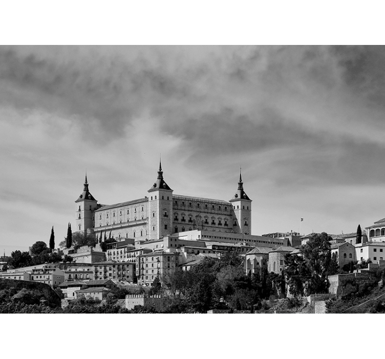 Cortina roller gris alcázar de toledo - TenVinilo