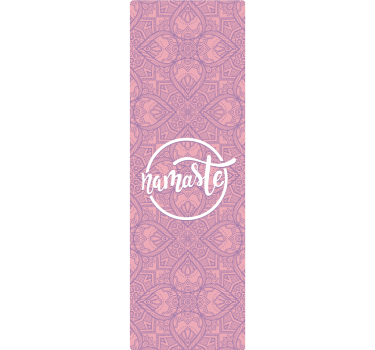 Cortina roller morada namasté yoga - TenVinilo
