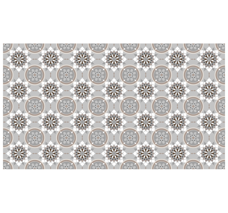 Cortina roller gris azulejo floral de suelo - TenVinilo