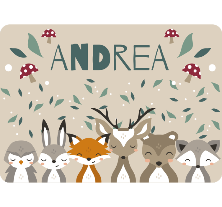 Cortina roller beige animales personalizados niños - TenVinilo