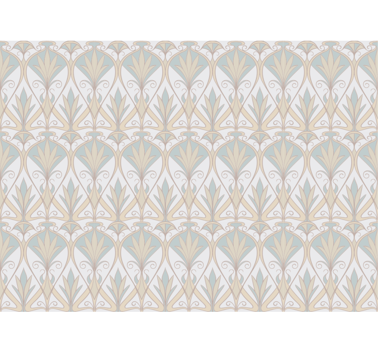 Cortina roller beige con patrón floral retro botánico - TenVinilo