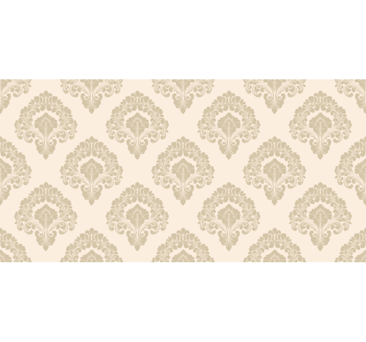 Cortina roller beige patrón floral dorado provincial - TenVinilo