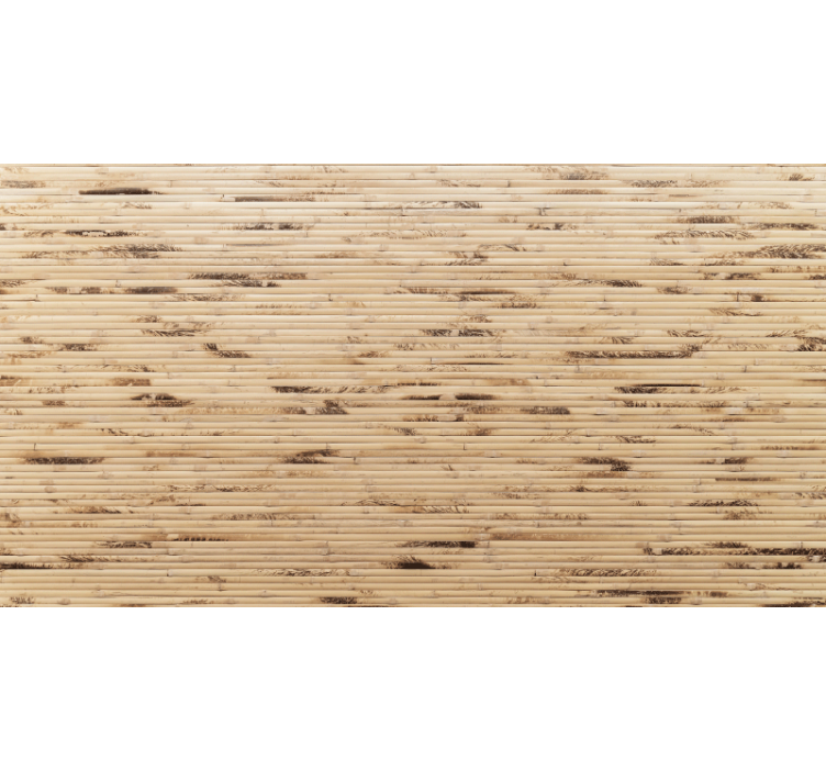 Cortina roller beige con palitos de madera marrón claro - TenVinilo