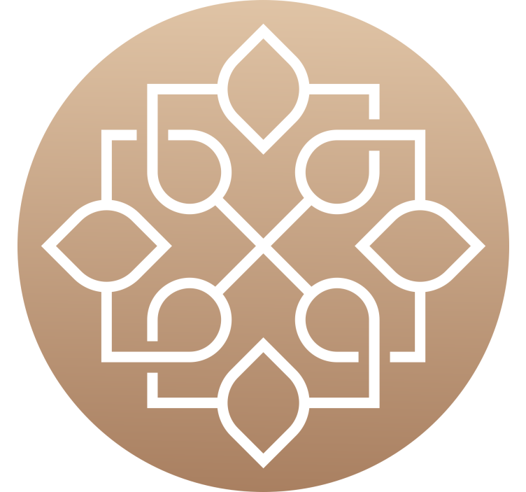 Cortina roller beige diseño de mandala líneas geométricas - TenVinilo