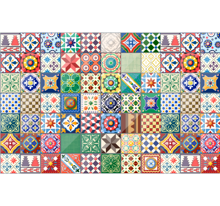 Cortina roller habitación azulejos verdes mexicanos - TenVinilo