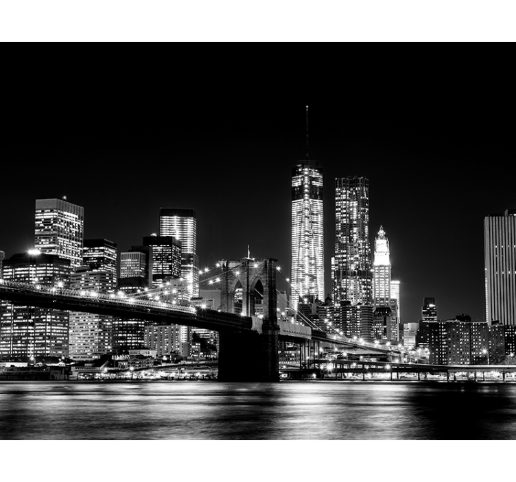 Cortina roller gris fotomural nueva york east river - TenVinilo