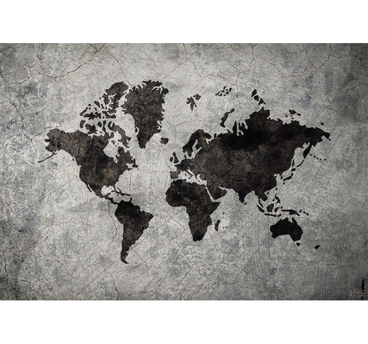 Cortina roller gris mapa mundial industrial - TenVinilo