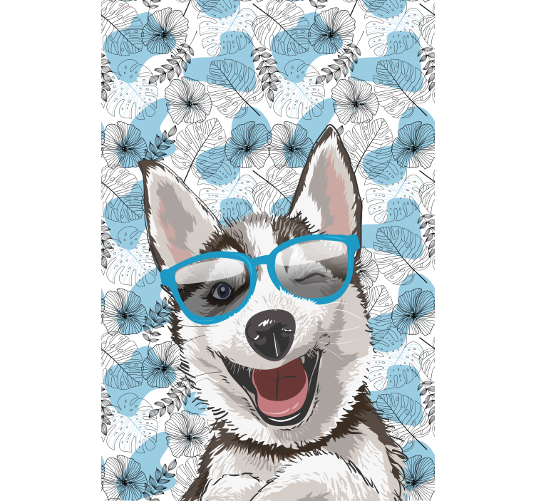 Cortina roller animales perro sonriente con gafas - TenVinilo