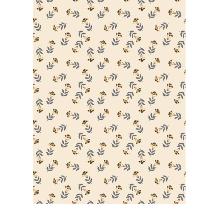 Cortina roller flores patrón minimalista beige - TenVinilo