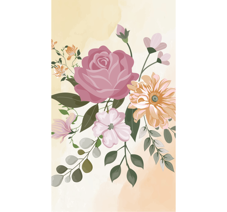 Estor estampado floral dibujado - TenVinilo