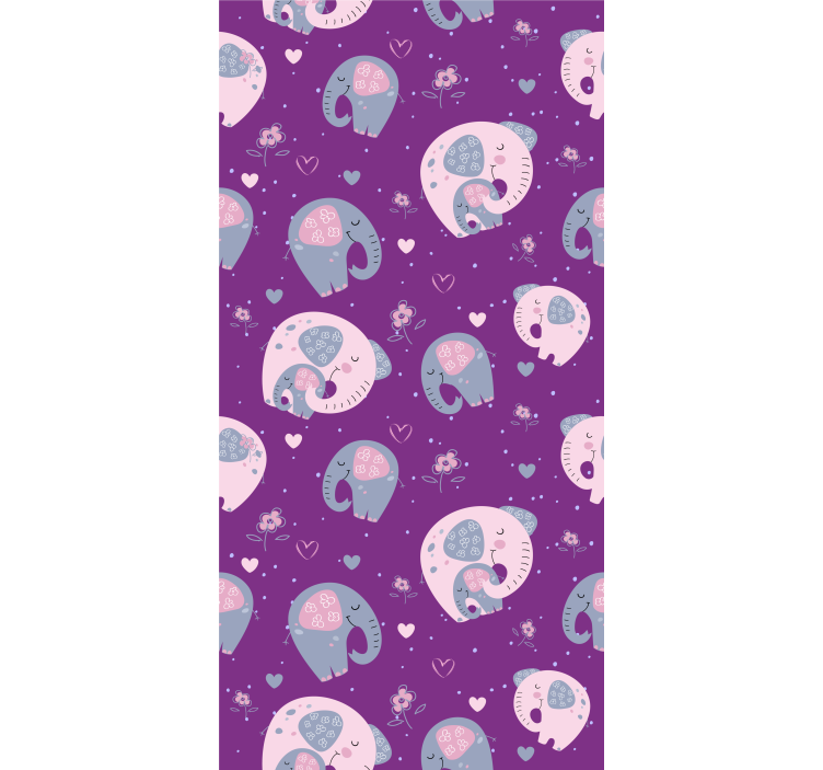 Cortina roller animales lindo patrón de elefante - TenVinilo