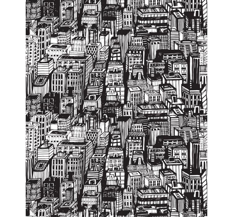 Cortina roller mapamundi vista panorámica de ciudad - TenVinilo