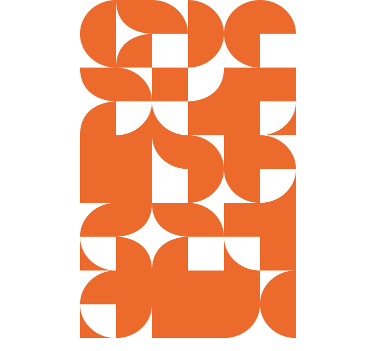 Cortina roller moderno patrones geométricos naranjas - TenVinilo