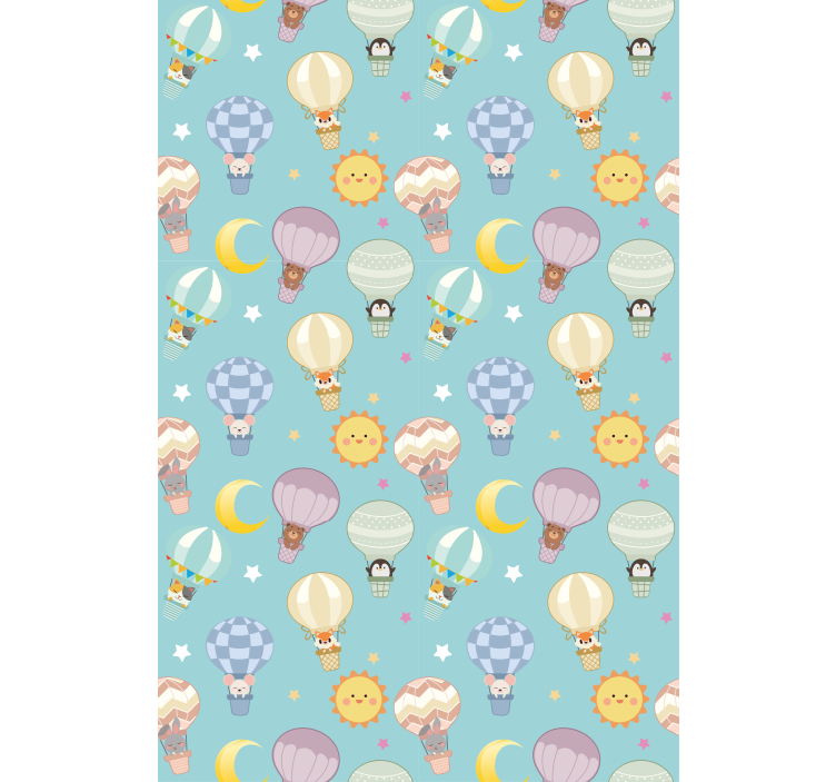 Estor dibujos Globos de colores con animales lindos - TenVinilo