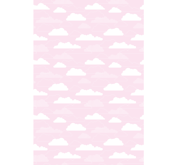 Estor nubes Fondo rosa con estilo de dibujos animados - TenVinilo