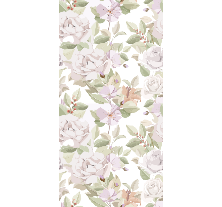 Cortina roller elegante motivo floral beige - TenVinilo