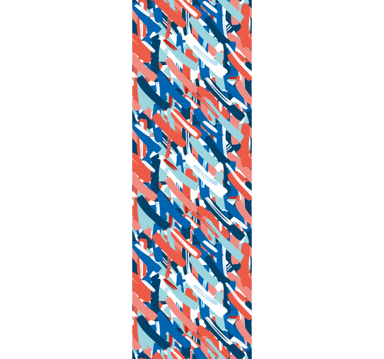 Estor moderno Trazos de pincel rojo azul y blanco - TenVinilo